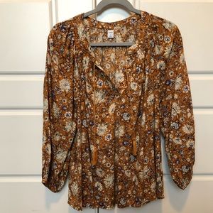 NWOT - BOHO OLD NAVY YELLOW BLOUSE 🌻